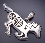 Silver Hopi Overlay Running Free Horse Pendant by Gerald Lomaventema 6G29L