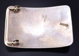 Navajo Stamped Silver Belt Buckle by Joan Silver 5L17Y