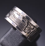 Size 10-1/4 Silver Navajo Hogan "Traditional Home" Ring by Elaine Becenti 6G29R