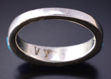Size 7 Silver & Turquoise Multistone Navajo Inlay Ring by Valerie Yazzie 5L07X