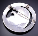 Silver Hopi Handmade Eagle Head Pendant and Brooch 4K10H