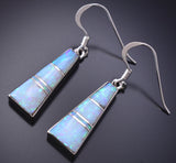 Silver & Opal Navajo Inlay Dangle Earrings by James Manygoats 6D07U