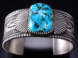 Silver & Sleeping Beauty Turquoise Navajo Men's Bracelet by Erick Begay 6C03K