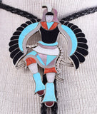 Large Zuni Eagle Dancer Bolo Tie by Eddie Beyuka 5L11G