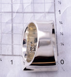 Size 9-3/4 Silver & Turquoise Multistone Navajo Inlay Men's Ring by TSF 3L07B