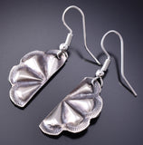 Silver Navajo Handstamped Concho Earrings by Joan Begay 6H25Z