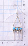 Silver & Turquoise Navajo Handmade Dangle Earrings by Sylvia Chee 3B10S