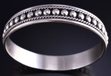 Pre-owned Vintage Mexican Made Silver Bangle Bracelet 5L26A