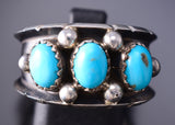 Size 9-1/2 Navajo Turquoise Men's Ring by Reed Charley 6K26G