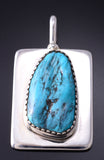 Reversible Silver & Turquoise Navajo Mother & Child Pendant by Ravis Henry 5L10G