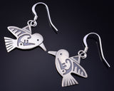 Silver Navajo Handmade Hummingbird Earrings by Robert Gene 5G22T