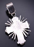 Silver & Turquoise Zuni Petit Point Cross Pendant by Verdi Booqua 6D27A