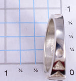 Size 11-1/2 Silver & White Buffalo Turquoise Navajo Inlay Mens Ring by Rick Tolino 5L05S