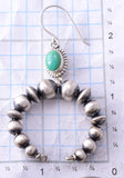 Silver & Turquoise Navajo Pearls Horseshoe Earrings by Grace Kenneth 3J22N
