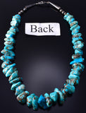 Vintage 22" Stabilized Turquoise Navajo Nugget Necklace 5G12Z