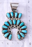Silver & Kingman Turquoise Navajo Horseshoe Pendant by Zeita Begay 6H25O