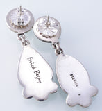 Silver & Golden Hills Turquoise & Fresh Water Pearl Navajo Earrings by Erick Begay 3H20G