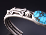 Silver & Tibetan Turquoise Navajo Arrows Bracelet by Erick Begay 5H04B