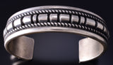 Silver Navajo Handmade Men's Bracelet by Leande Tahe 5L20E