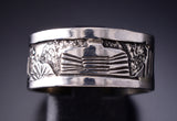 Size 10-1/4 Silver Navajo Hogan "Traditional Home" Ring by Elaine Becenti 6G29R