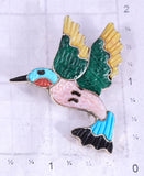 Silver & Turquoise Multistone Zuni Inlay Hummingbird Brooch - Tamara Pinto 5L05C