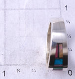 Size 6 Silver & Turquoise Multistone Navajo Inlay Ring by Jimmy Harrison 5H02V