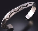Vintage Silver Navajo Handstamped Bracelet 5L10Y