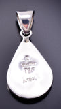 Silver & Jet Multistone Navajo Inlay Sky Pendant by TSF 3L08M