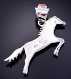 Silver Multistone Free Horse Navajo Inlay Pendant by TSF 3L08Z
