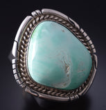 Size 5-3/4 Silver & Royston Turquoise Navajo Round Ring by Dave Skeets 5L07G
