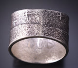 Size 8-1/4 Silver Navajo Tufacast Our Hogan HOME Ring by Darryl Dean Begay 5B19T