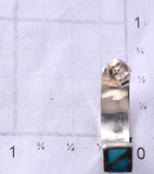 Silver & Turquoise Zuni Inlay Mini Hoop Earrings by Tina Haloo 6D09X