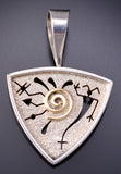Vintage Petroglyph pendant Silver and 14k gold by Myron Panteah - 6K02Z