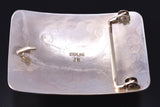 Silver & Hubei Turquoise Navajo Handmade Belt Buckle by Joan Begay 5L13N