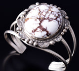 Silver & Wildhorse Stone Navajo Handmade Bracelet by Donovan Nez 5L20Q