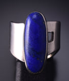 Vintage Silver & Lapis Navajo Handmade Adjustable Ring by Allison Lee 5B19L