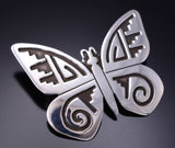 Silver Navajo Overlay Butterfly Brooch by Sonny Gene 6G29J