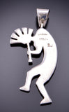 Silver & Turquoise Multistone Navajo Inlay Kokopelli Pendant by Berna Joe 3F12N