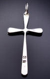 Silver & Turquoise Multistone Zuni Inlay Cross Pendant By Sylvester Noche - 6J31Y