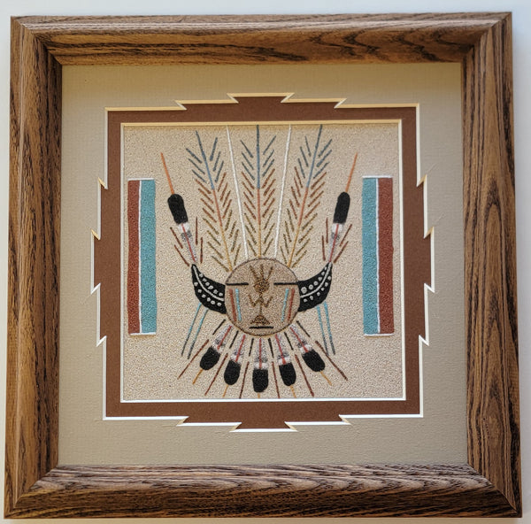 Navajo Sandpainting by Relinda Tom - Sun Creation - 6D01U