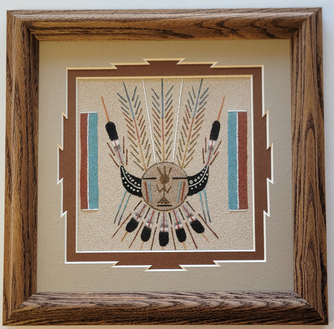 Navajo Sandpainting by Relinda Tom - Sun Creation - 6D01U