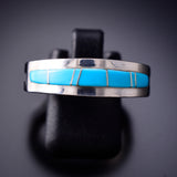 Size 10 Turquoise Navajo Men's Ring by Wilbert Muskett 6K22U