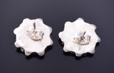 Silver & Turquoise Zuni Handmade Flower Earrings by David Leekity 3H02O