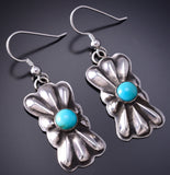 Silver & Turquoise Navajo Concho Dangle Earrings by Ravis Henry 6H06H