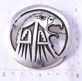 Silver Hopi Handmade Eagle Head Pendant and Brooch 4K10H