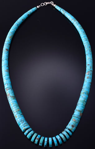 Santo Domingo Pueblo (Kewa) Handmade Turquoise & Jet Necklace Lupe Lavato 5H21S