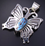 Silver & Golden Hills Turquoise Navajo Butterfly Pendant Jeremy Delagarito 5L13V