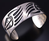 Vintage Silver Hopi Handmade Strong Bear Claws Bracelet Riley Polequaptewa 5K22B