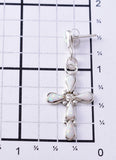 Silver & Opal Soft Edge Zuni Cross Earrings by Bryce Vacit 6J30Z