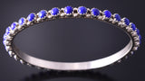 Silver & Lapis Navajo Handmade Bangle Bracelet by Gaynell Parkhurst 4F25B